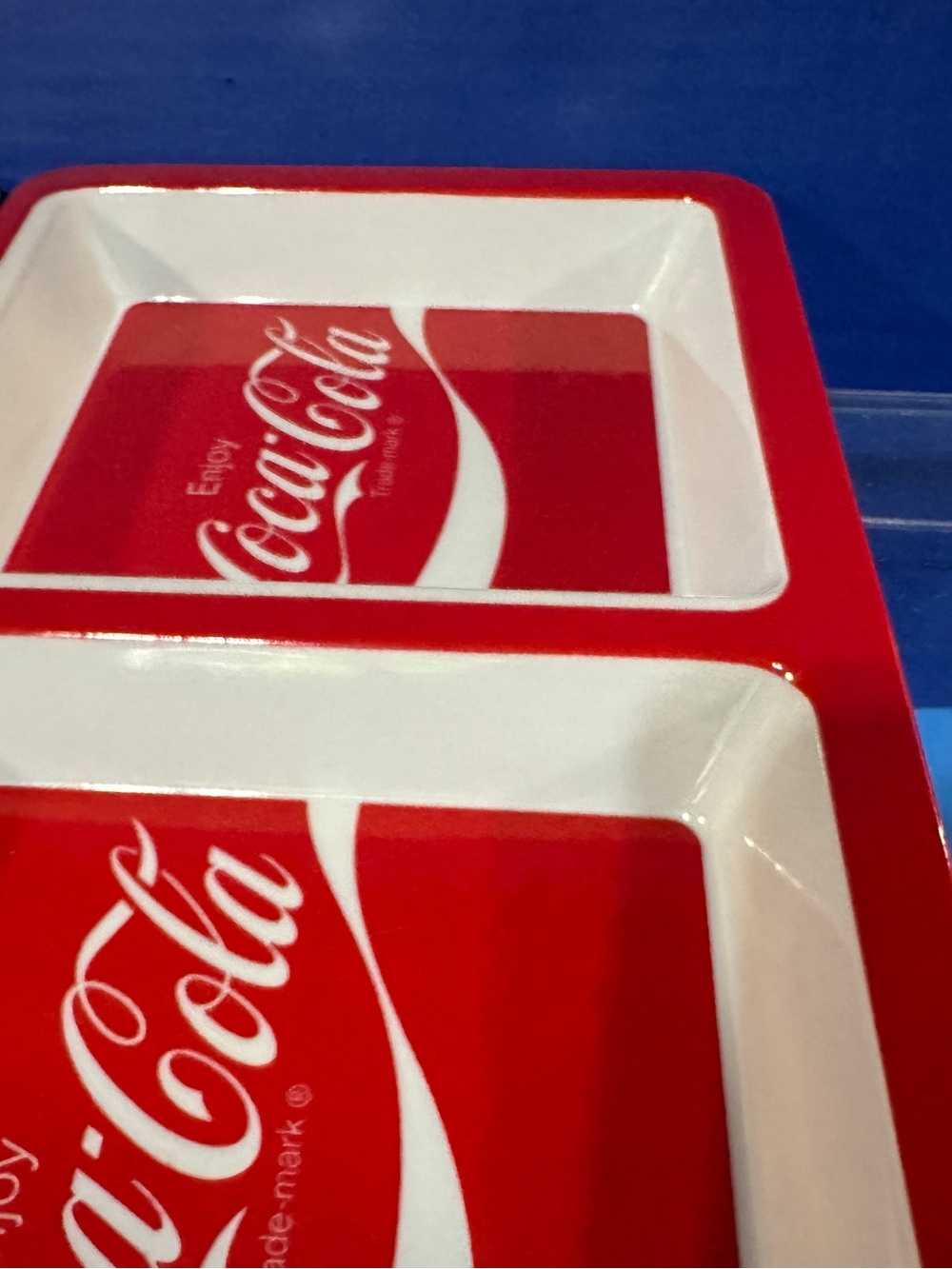 Coca-Cola Melamine Divided Serving Tray Set 12”x6.5”x1” - Picture 2 of 6